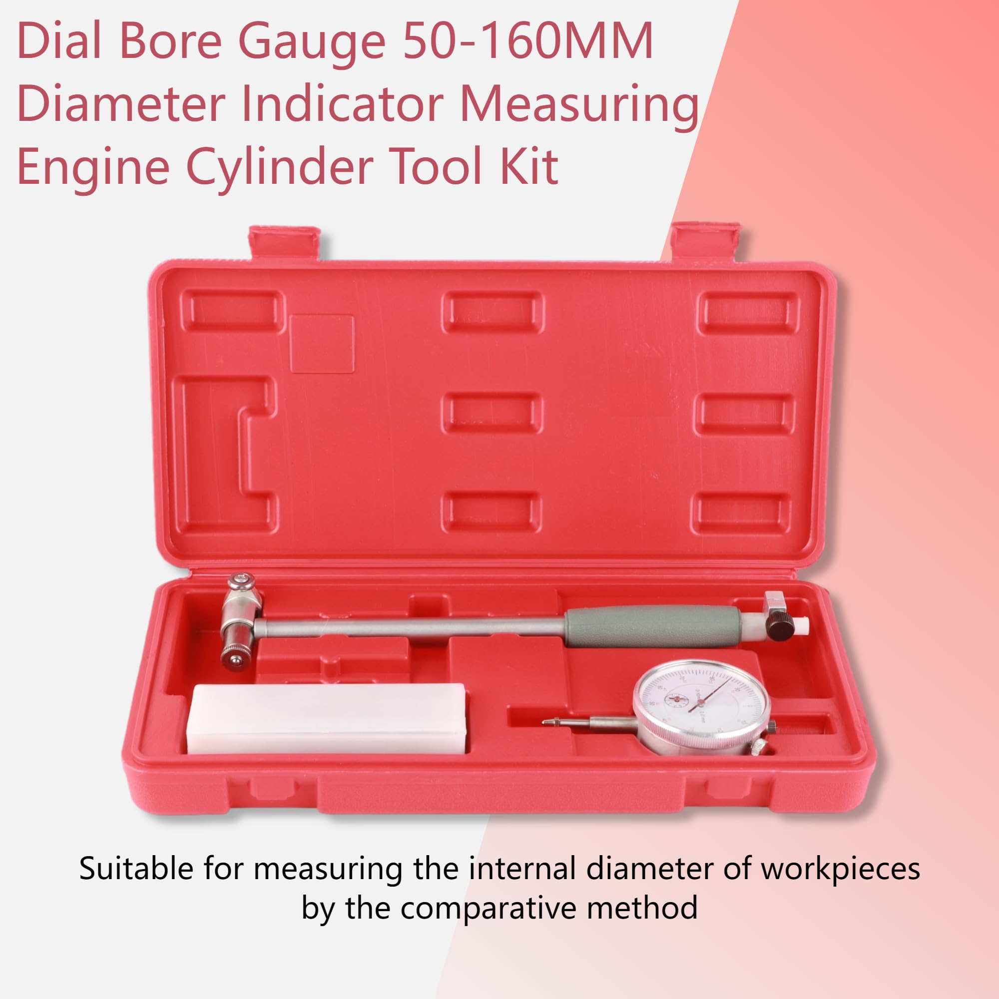 50 – 160 mm di diametro micron, set di strumenti di misurazione del motore, calibro del foro + misuratore per misurazione della profondità dei cilindri del motore, dimensioni interne di officine