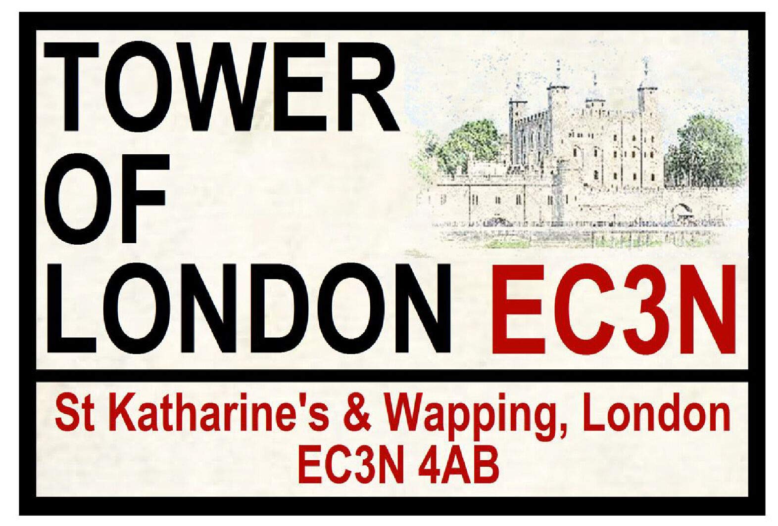 Inga Plaque553 Tower Of London Road Signs Street Metal Tin Sign/Retro Decor Plaque 8X12 Inch