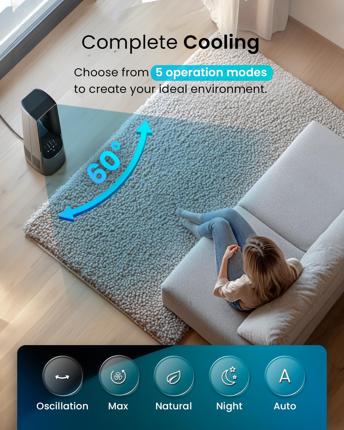 پنکه ایستاده بدون پره Pro Breeze 40 اینچ با موتور DC
