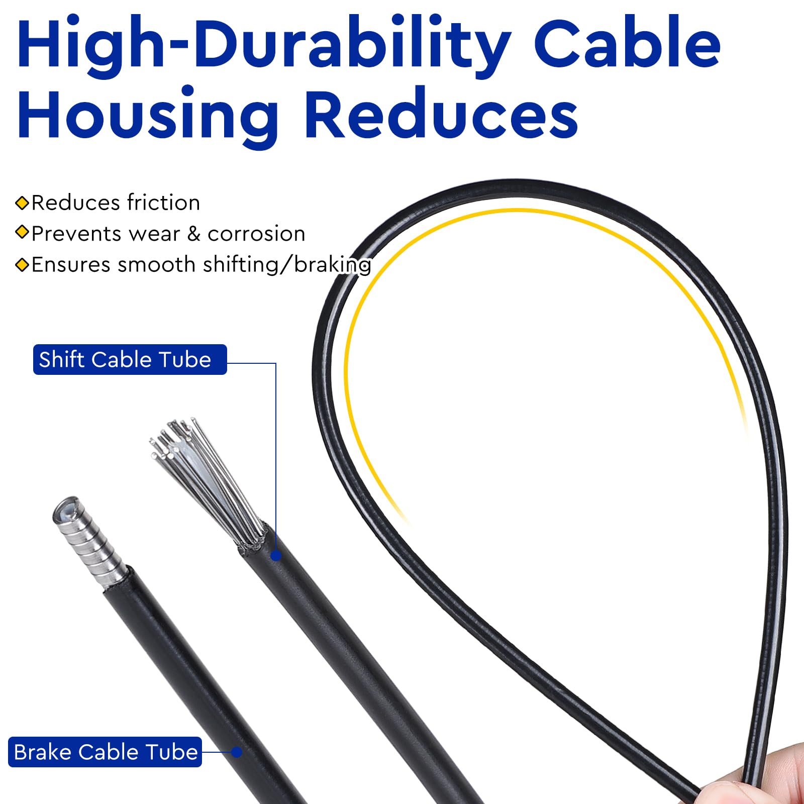 efuturetime Kit Cable Frein Velo 83 Pièces avec Pince à Câbles pour Vélo, Câbles Frein & Dérailleur Galvanisés, Gaines Bowden et Embouts, O-Rings - Cable de Frein Vélo pour VTT