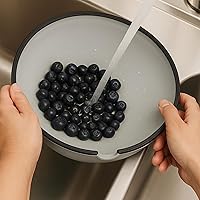 Vista 7 de Ultimate Grease Drainer & Food Strainer (Gray) Premium Heat-Resistant Silicone Colander for Bacon, Ground Beef, Pasta & Veggies; Fits Pans, Cans &