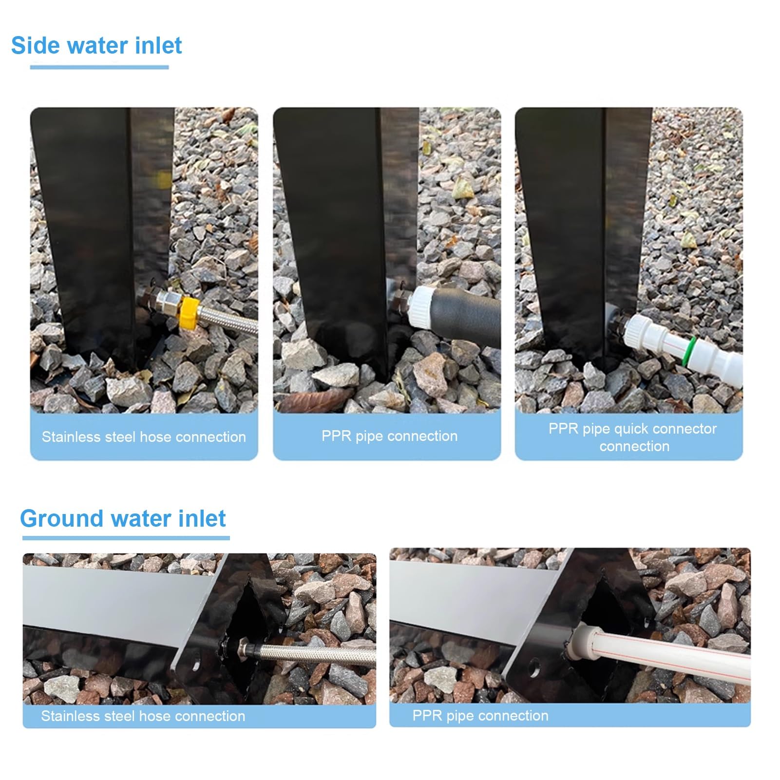 Genérico Columna de Agua Independiente para jardín: dispensador de anticongelante para Grifo Exterior, Soporte de Manguera de Bronce, Fuente y Sistema de riego para Jardines, Patios y Jardines.