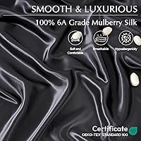 Vista 2 de ZIMASILK Sábana bajera ajustable 100% seda de morera 19 Momme, sin costuras, con bolsillo profundo, suave, sedosa e hipoalergénica para un sueño