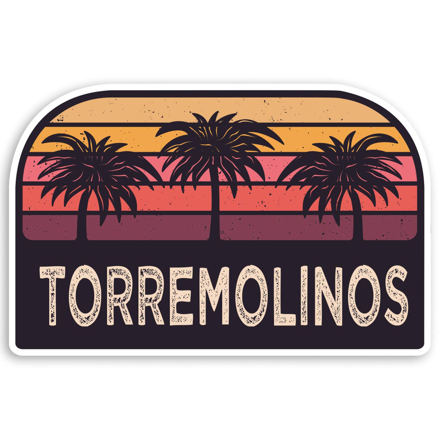 Destination Vinyl Ltd Multi 2 X 10Cm Rustic Torremolinos Spain Vinyl Stickers - Luggage Sticker #31527 (10Cm Wide)