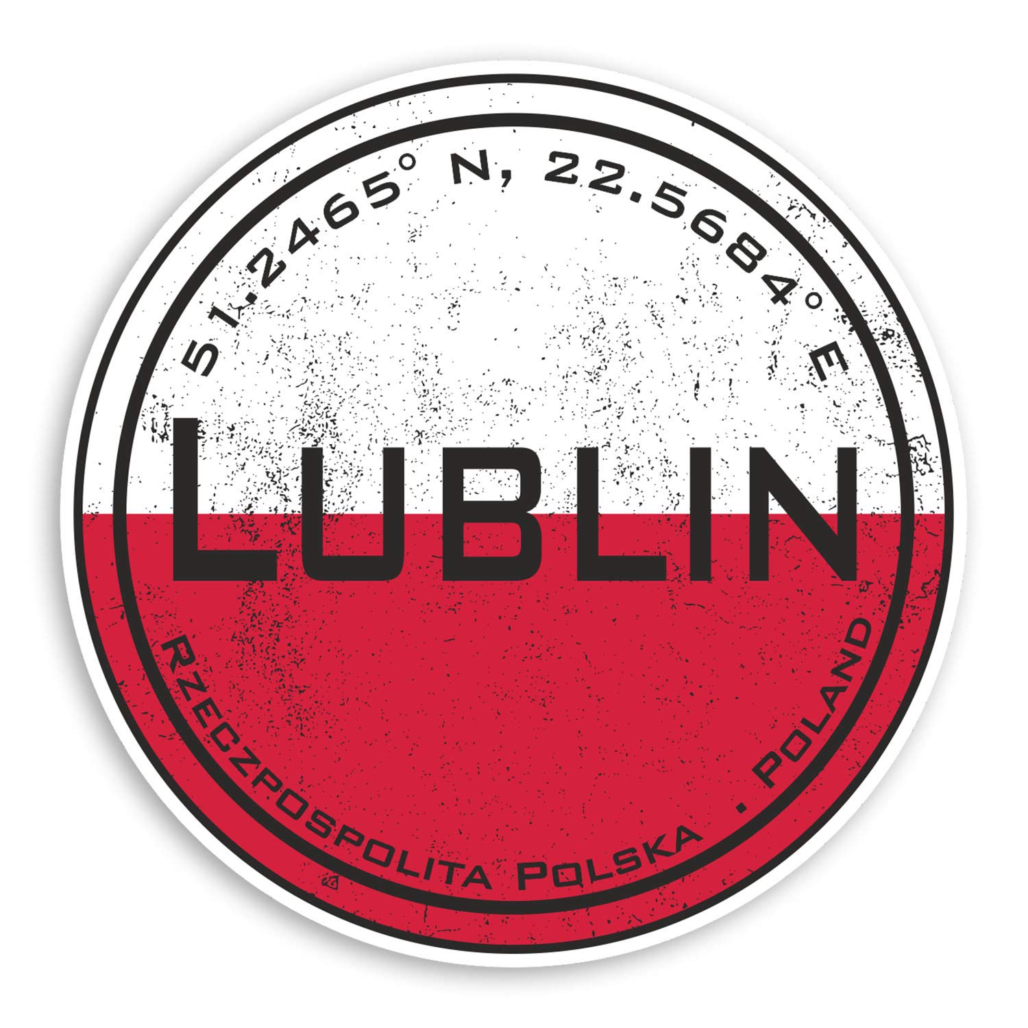 2 x 10cm Lublin Poland Vinyl Stickers - Polish Flag Sticker Luggage #20681 (10cm Wide)