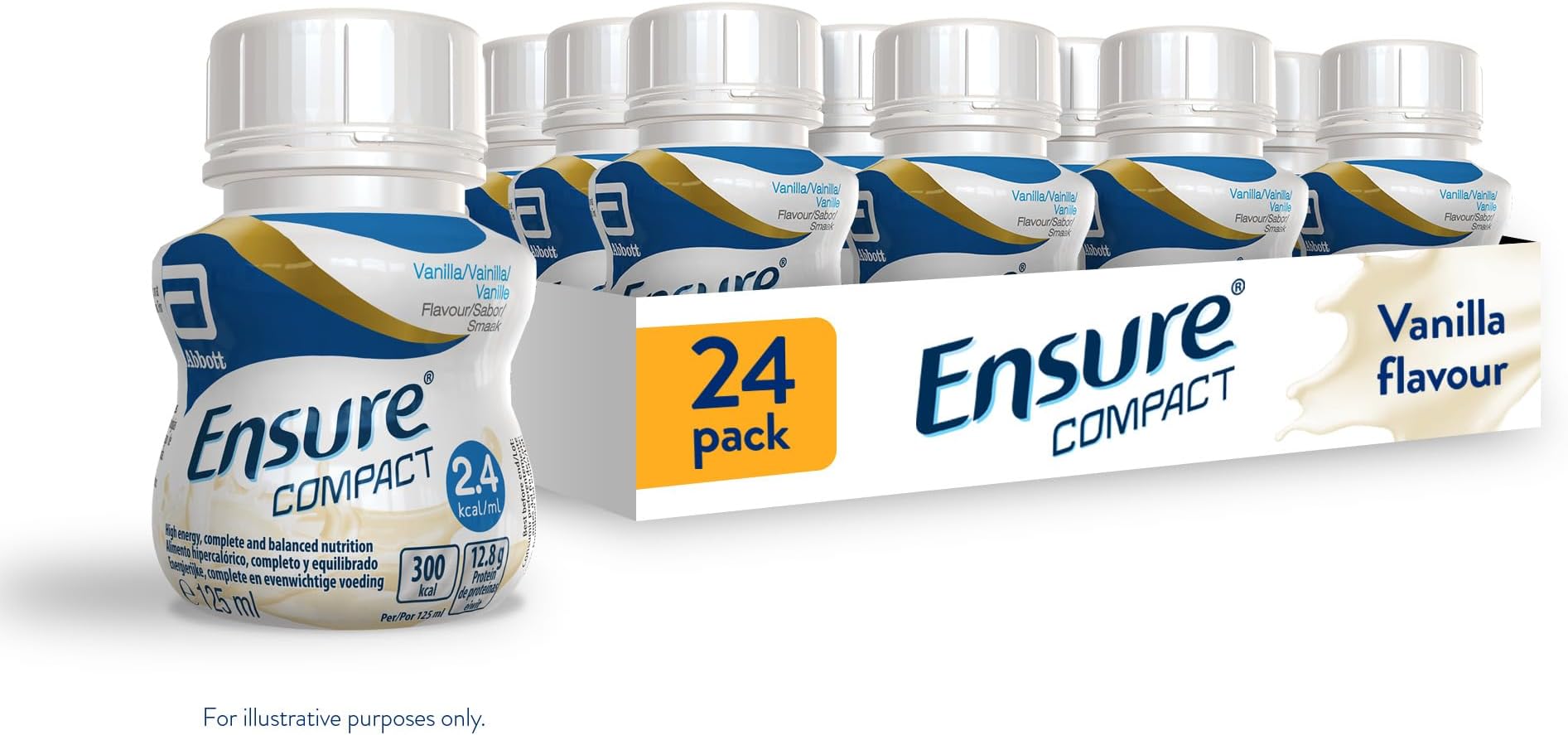 Compact, nutritional supplement drink, vanilla flavour, contains protein, vitamins and minerals (24 x 125ml bottles)