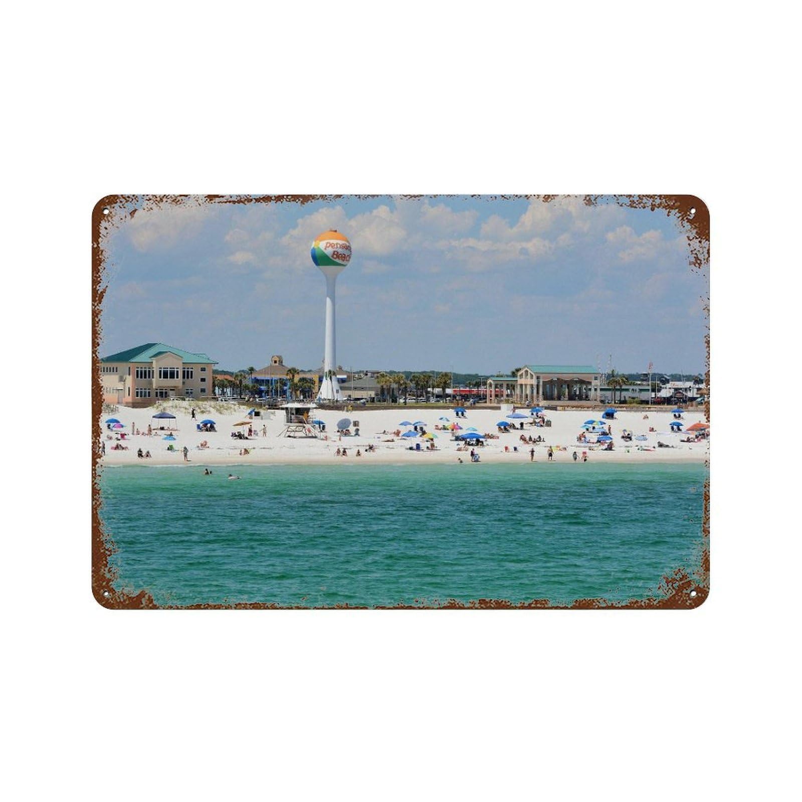 xiaoxiaoshen Real Photo Pensacola Decor Wall Decor Art Metal Tin Poster Modern Home Decor Art Home Bar Shop Decorations Vintage Sign 20x30cm