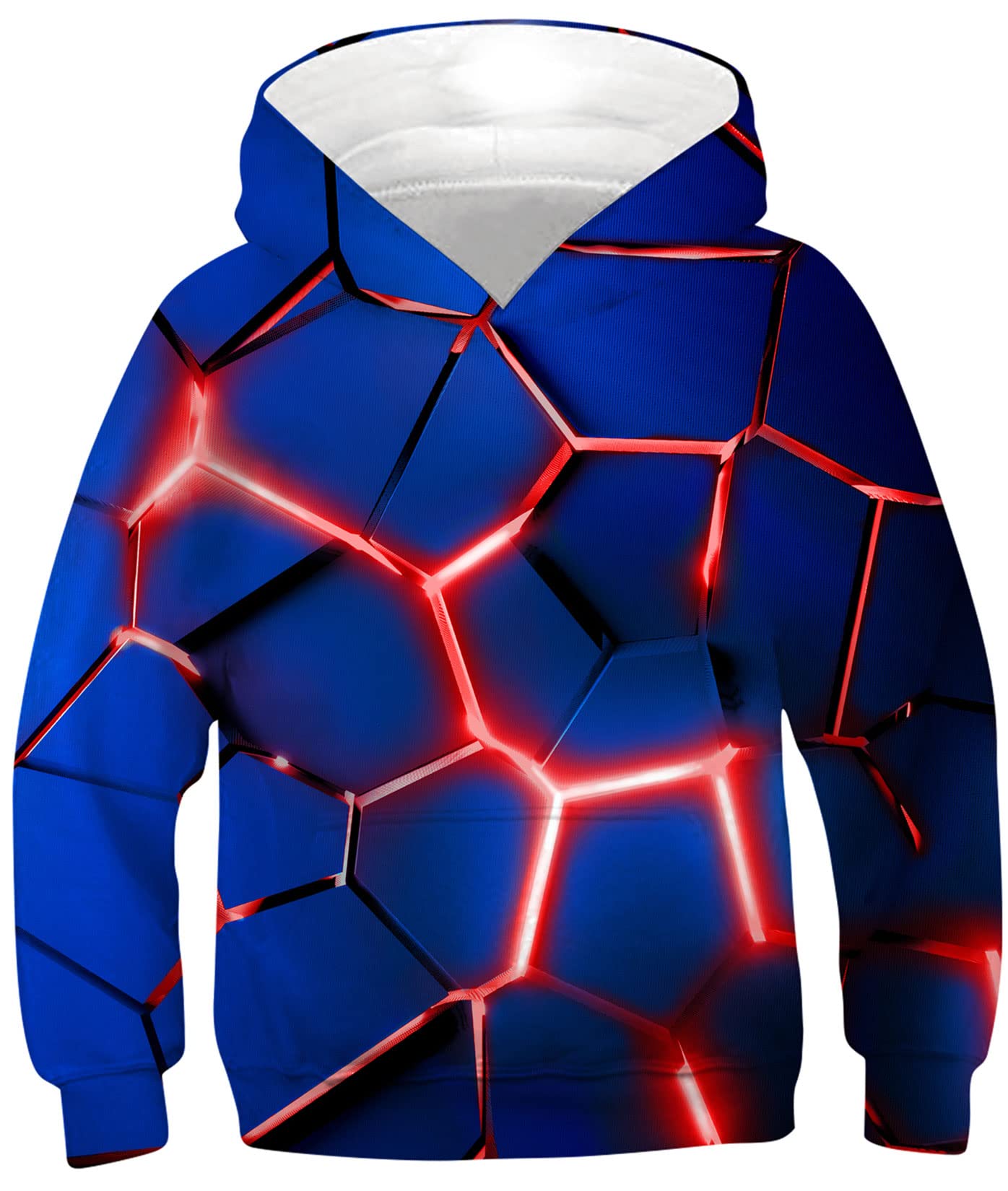 Boys Hoodies 3D Print Graphic Sweatshirt Hoody Long Sleeve Cool Funny Kids Hooded Jumper with Pocket 6-16 Years