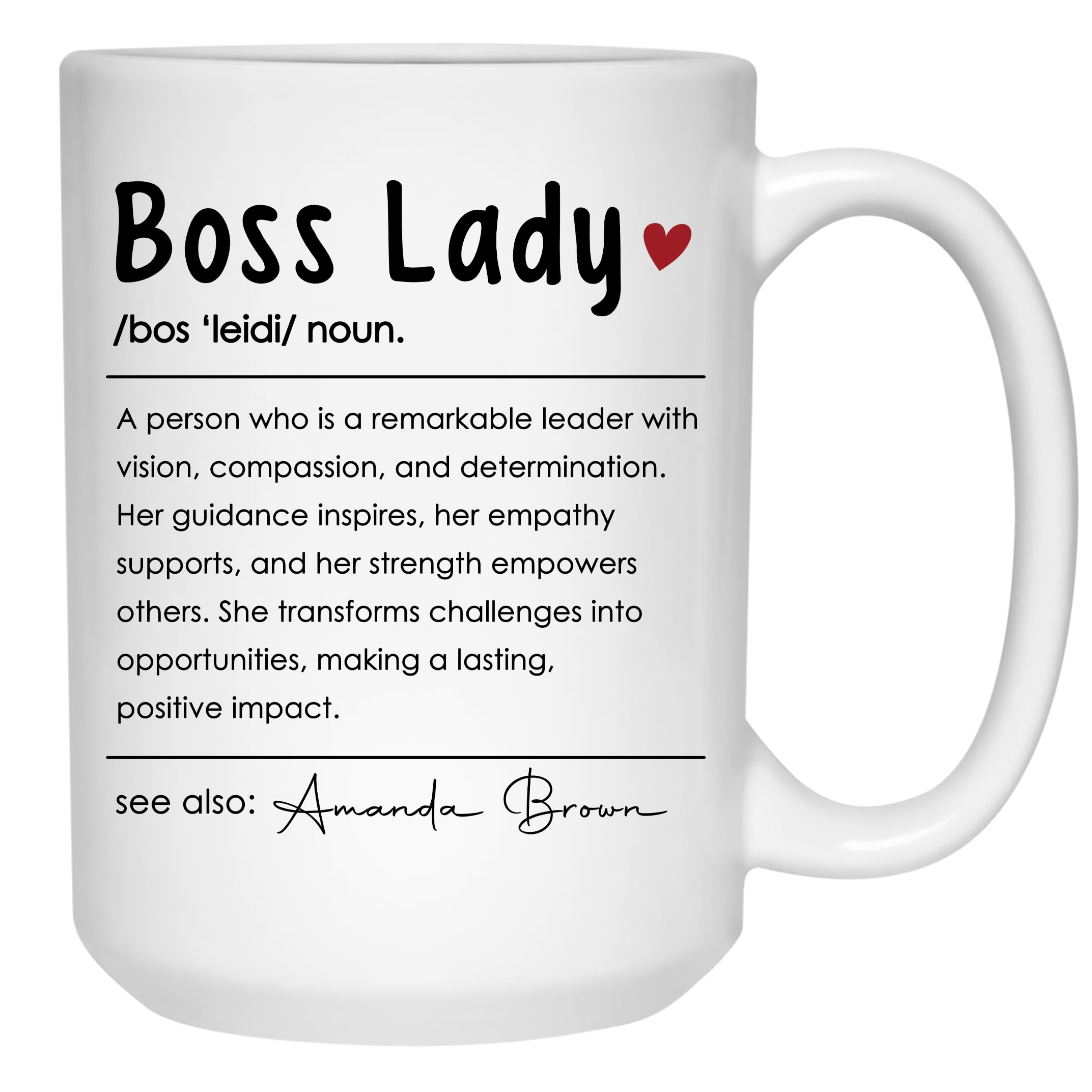 N5441 Personalized Boss Mug Coffee Cups for Boss from Employees Custom Cup Gifts for Manager Coworkers Ceramic White