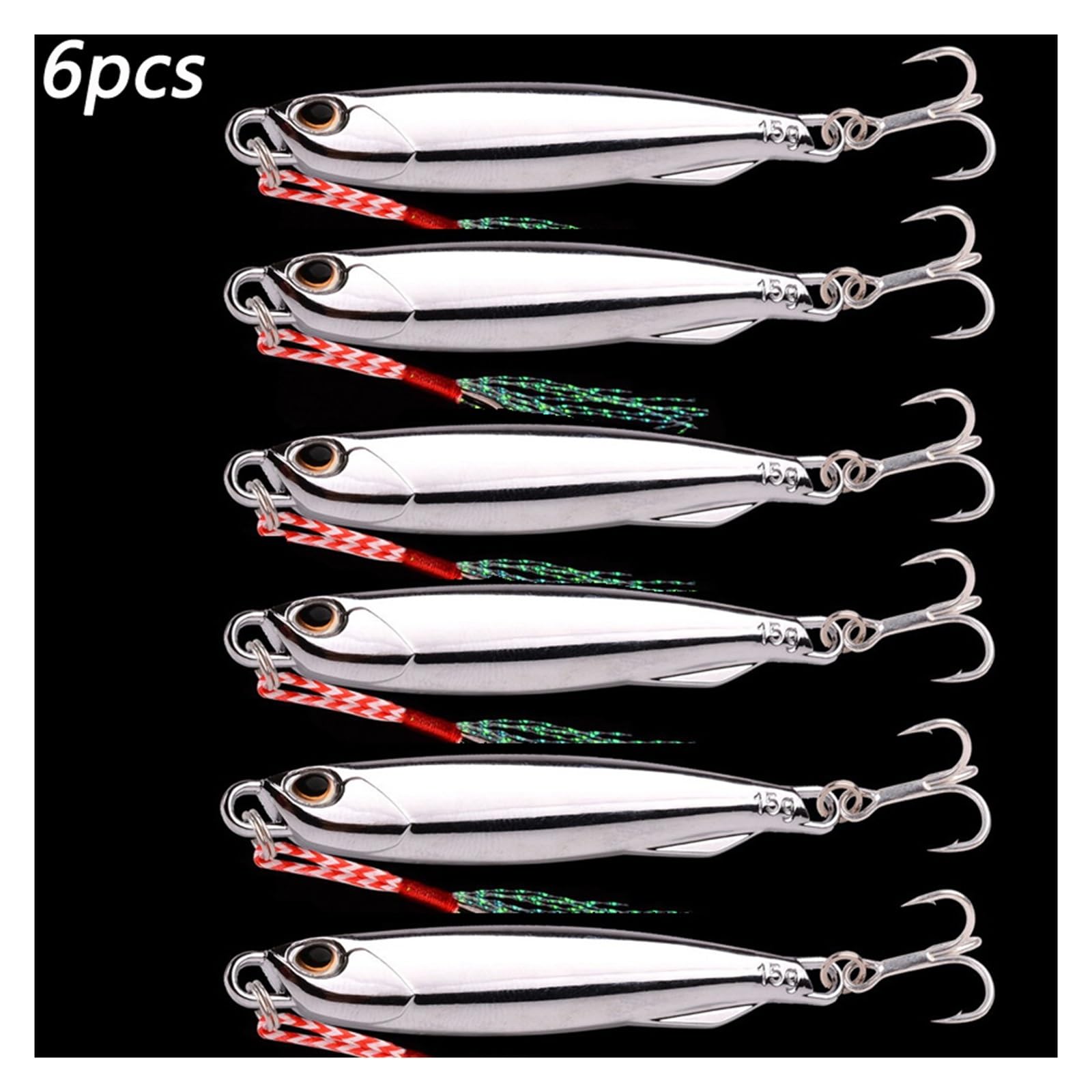 XILILHC 6pc 7.7cm 30g Plongée Profonde Grand Gabarit en Métal Leurre De Pêche Wobbler Artificiel Appât Dur Manivelle Bar De Mer Brochet Perche Matériel De Pêche