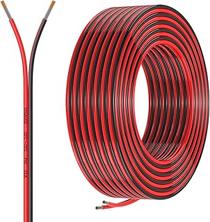 10 Gauge 2 Conductors 150FT Electrical Wire, Red Black Cable, Flexible Low Voltage PVC Copper Clad Aluminum Extension Cord for Car Speaker Wire, LED Wire,Lamps Lighting,Residentia…