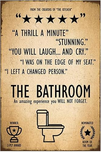 Miniatura 13 de Letrero de metal retro divertido para baño, inodoro y baño, decoración de pared con humor para decoración de pared, regalos para el hogar, bar,