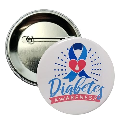 Diabetes awareness pin - single 2.25" pinback button