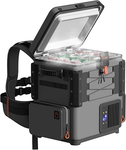 LiTHELi FrozenPack Wild 12V Car Refrigerator & Portable Electric Cooler, 20L/21QT Backpack Design, -4~68℉ Travel Fridge Freezer for Camping, Road