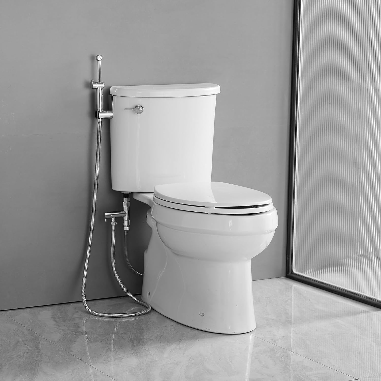 Bidet Sprayer for Toilet, Solid Brass Handheld Bidet Attachment for Baby/Feminine Wash, Polished Chrome