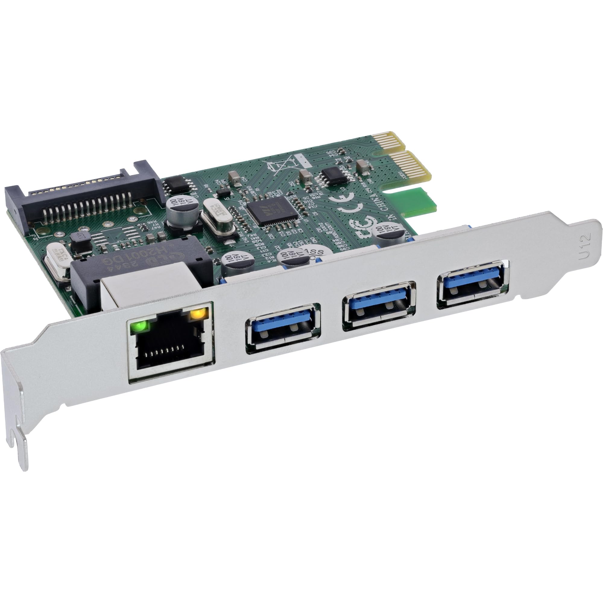 Inline Carte Combo réseau Gigabit et USB 3.2 Gen.1, 1 x RJ45, 3 x USB-A, PCIe x1, 51125R