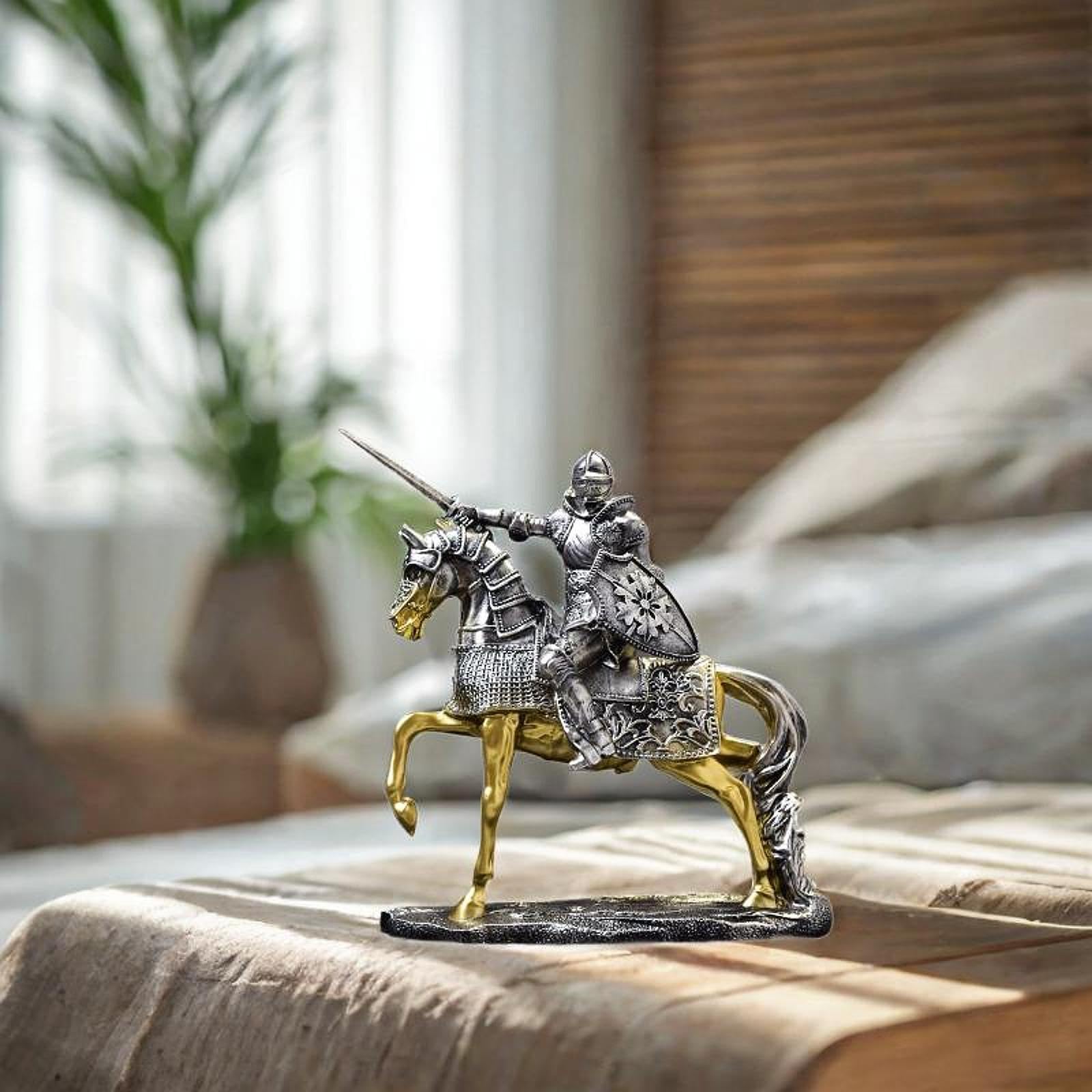 Amazon.co.jp: LOL-FUN 騎士馬像フィギュア彫刻レトロ卓上飾り、装飾