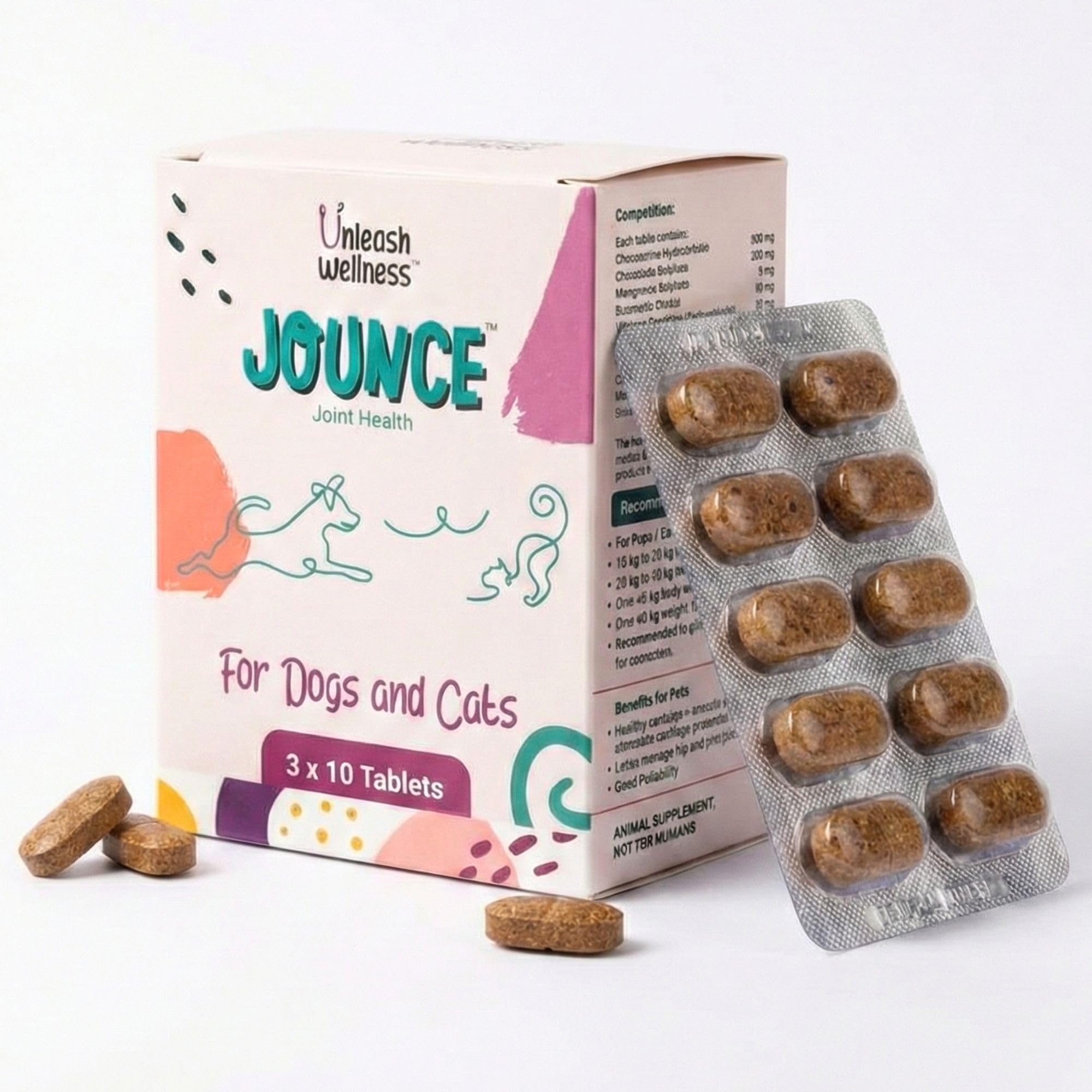 Jounce® Hip & Joint Supplement for Dogs, 30 Crunchies for Stiffness, Limping, Joint Pain & Dogs Prone to Hip Dysplasia with Collagen, Boswellia Serrata & Chondroitin for Mobility & Cartilage Support