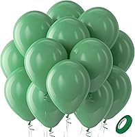Vista 218 de Bezente Globos de látex verde lima para fiesta, paquete de 100 globos de color verde claro de 12 pulgadas, globos redondos de helio verde fruta