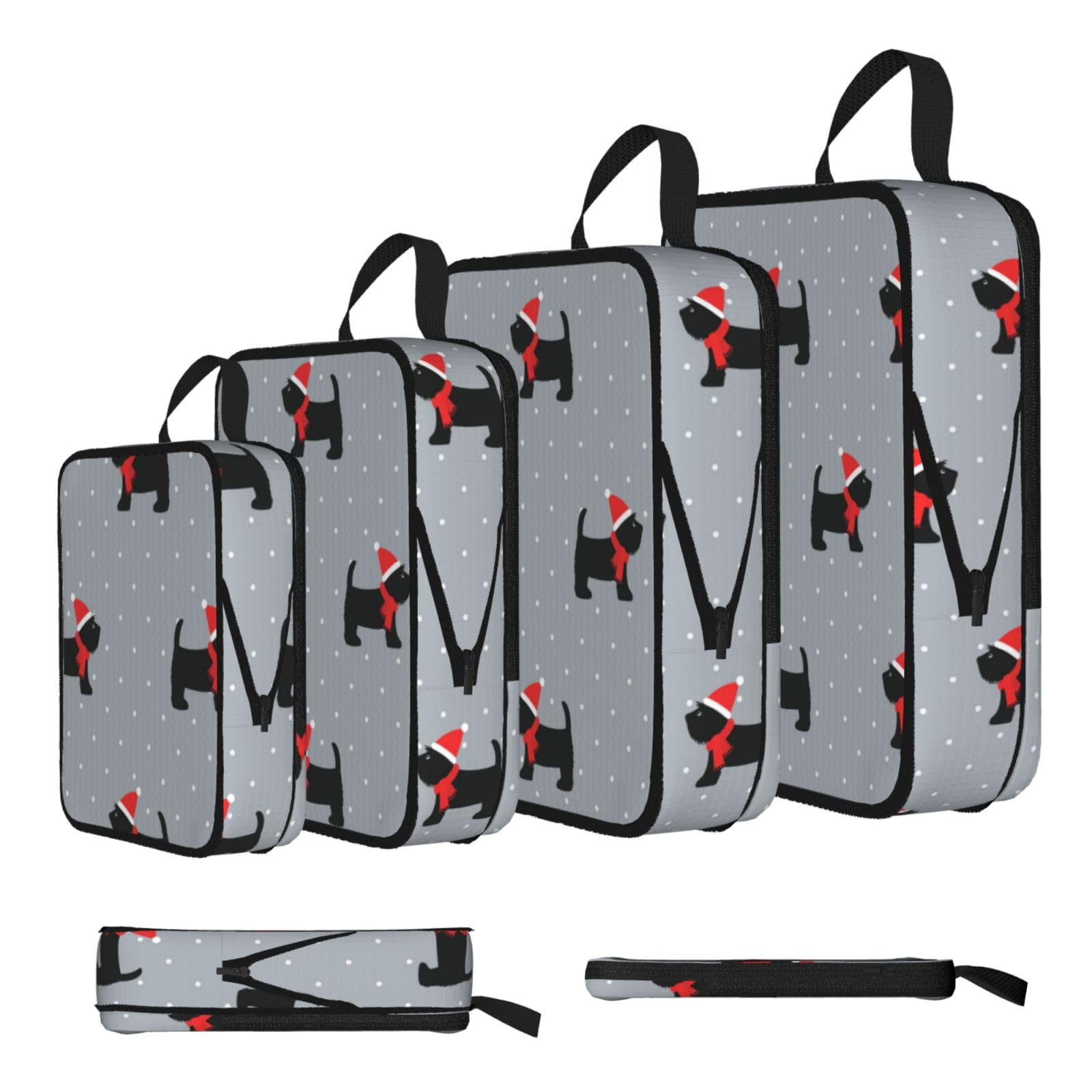 Dogs Print 4 Set Compression Packing Cubes For Suitcases,Expandable Storage Bags Organizers