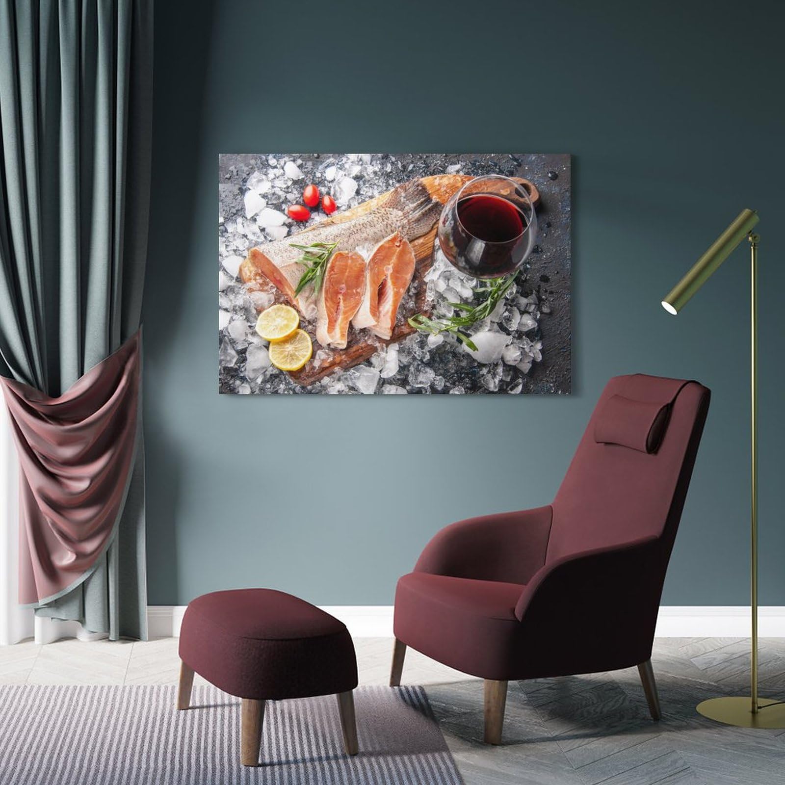NIZIEE Delicious Food Poster Fischfilet Sashimi dekoratives Gemälde Leinwand Poster 60 x 90 cm
