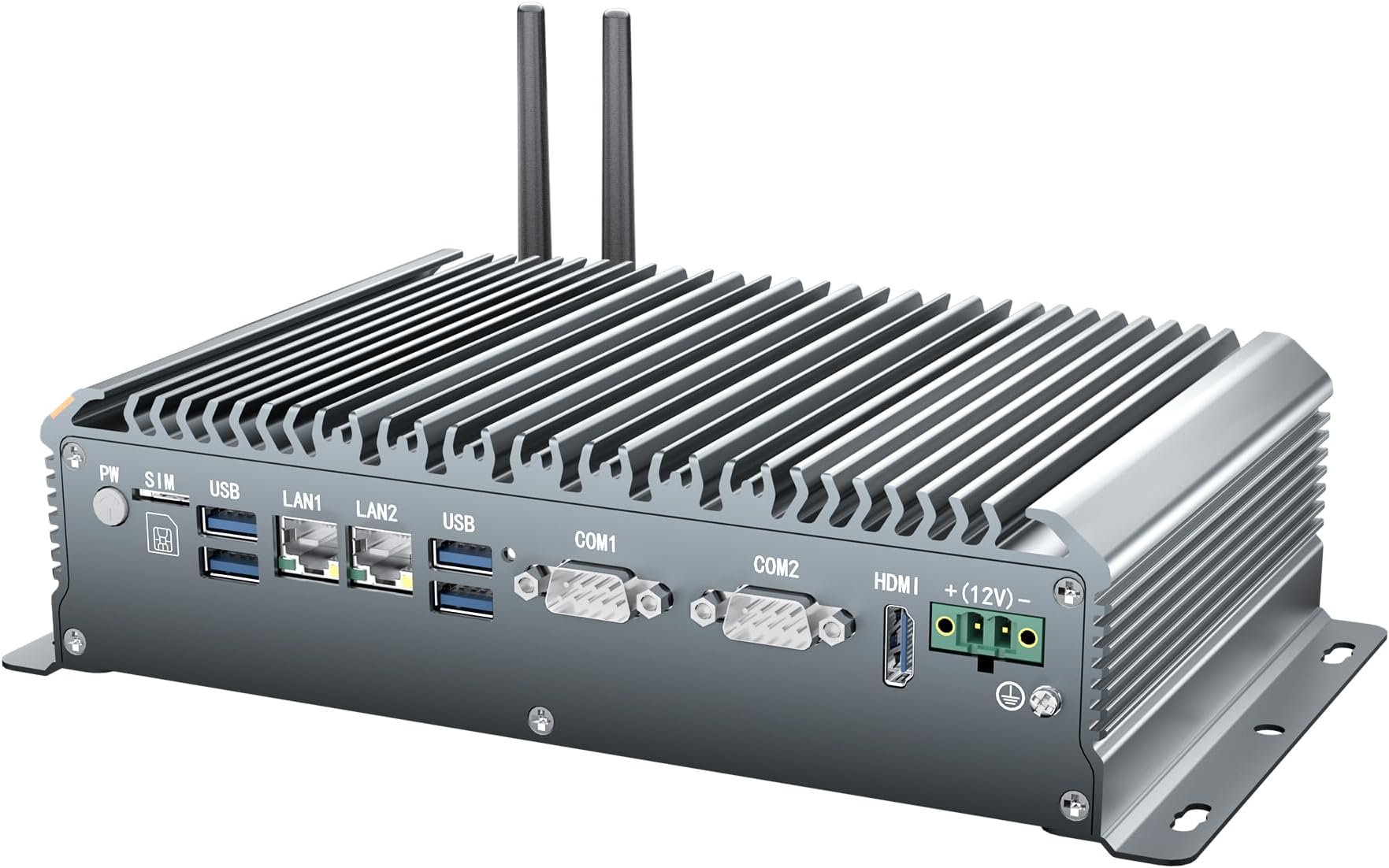 Industrial PC Fanless Mini PC,Windows 11 Pro,Intel Celeron J6412,32GB DDR4 RAM,1TB SSD,WiFi/BT,4K HDMI,LAN×2,4×RS232,2×RS485,6×USB,GPIO,LVDS,TPM2.0,Industrial Computer Support Power On Auto