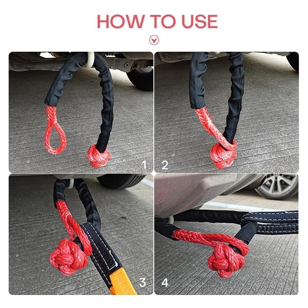 Corde De Remorquage, Fournitures D'Urgence Pour Voiture, Corde De Remorquage Double, 3 Tonnes, Courroie De Remorquage De 4 Mètres, Corde De Remorquage Épaissie Et Élargie