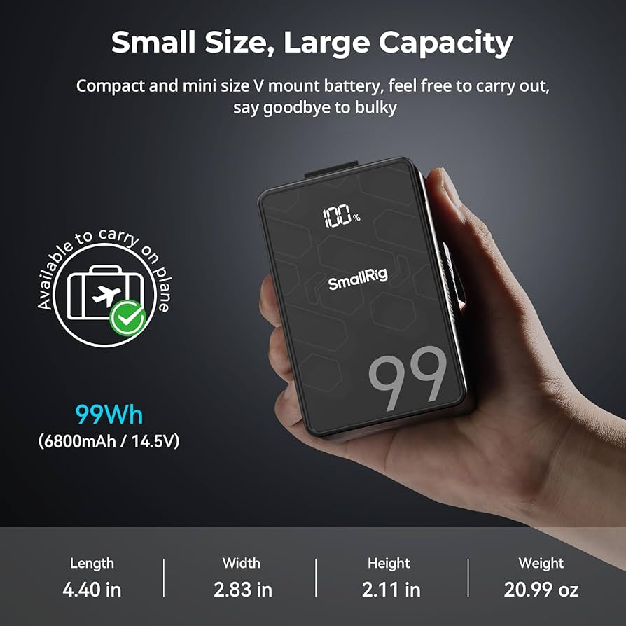 Amazon.com : SMALLRIG V Mount Battery VB99 SE, 99Wh