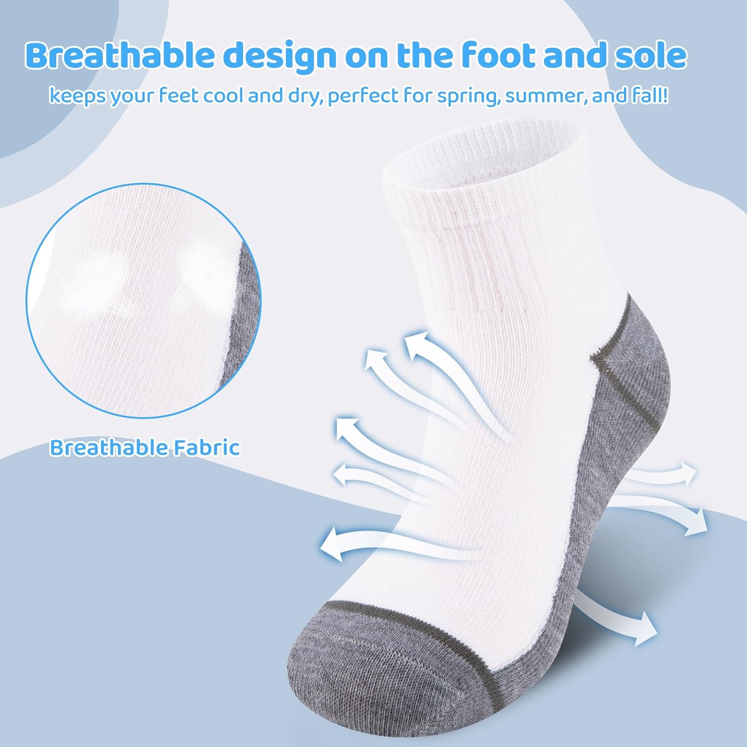 30 Pairs Ankle Socks For Little Boys 4-12 Years Old | Thin, Breathable Athletic Black/White/Grey Kids Socks Bulk Pack - Image 5