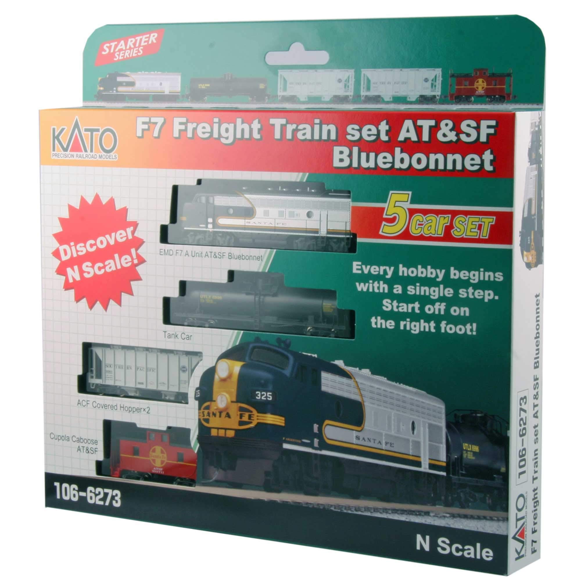 Kato 106-6273 EMD F7 Freight Train Set AT&SF Bluebonnet - 2