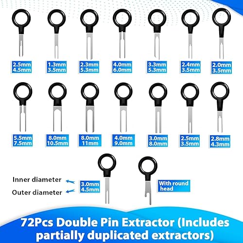Miniatura 16 de Kikerike Kit de herramientas de extracción de terminales, 45 piezas, herramienta de desfilado, conector eléctrico, kit de herramientas de extracción