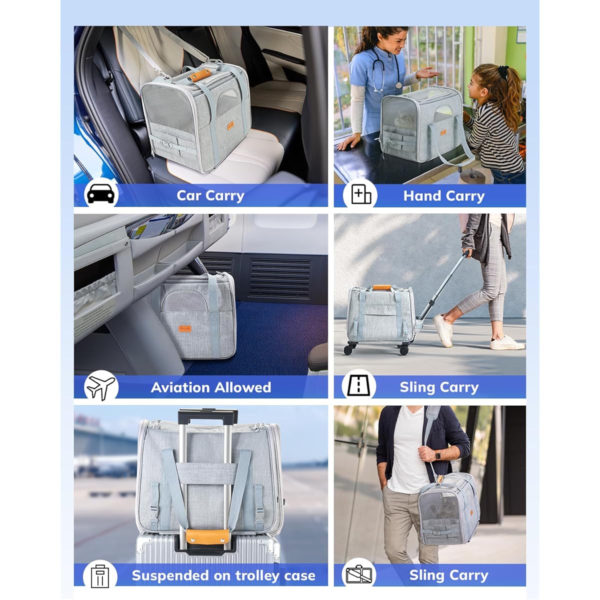 8/mo Finance Morpilot Dog Carrier with Wheels Pet Carrier Airline