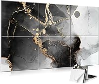 Vista 15 de JBER Paquete de 6 paneles acústicos artísticos, paneles de pared insonorizados de 72 x 48 pulgadas, paneles de pared autoadhesivos grandes, paneles