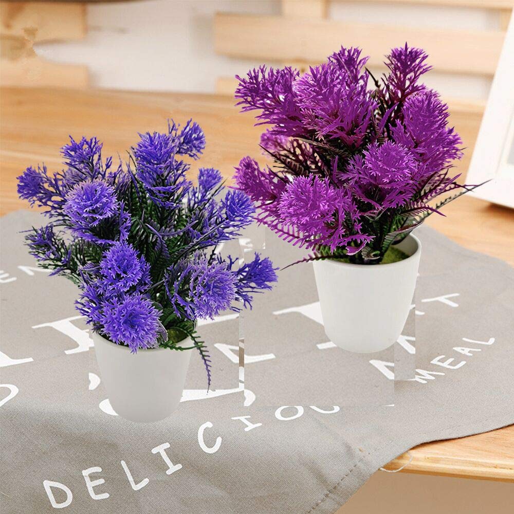Lot De 4 Mini Plantes Artificielles En Pot - Décoration Table, Salle De Bain, Bureau - Plastique Vert Réaliste