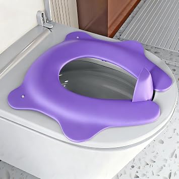 Travel Potty Seat for Toddler, Foldable Portable Potty Seat, BPA-Free Purp | SKYROKU, Fits Round & Oval Toilets, Non-Slip Base, 4 Suction Cups, Splash Guard, Travel Bag Included, Easy-Clean, Lightweight