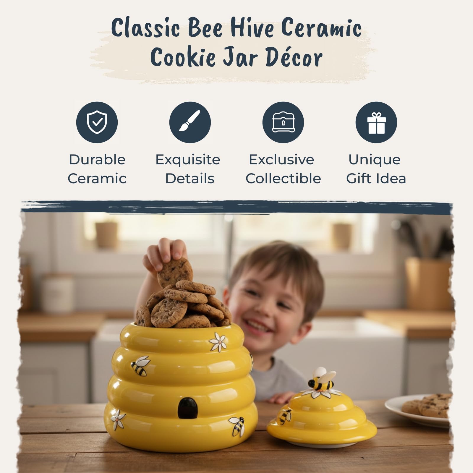 Amazon.com - Blue Sky Clayworks Classic Busy Bee Hive Honey Cookie Jar