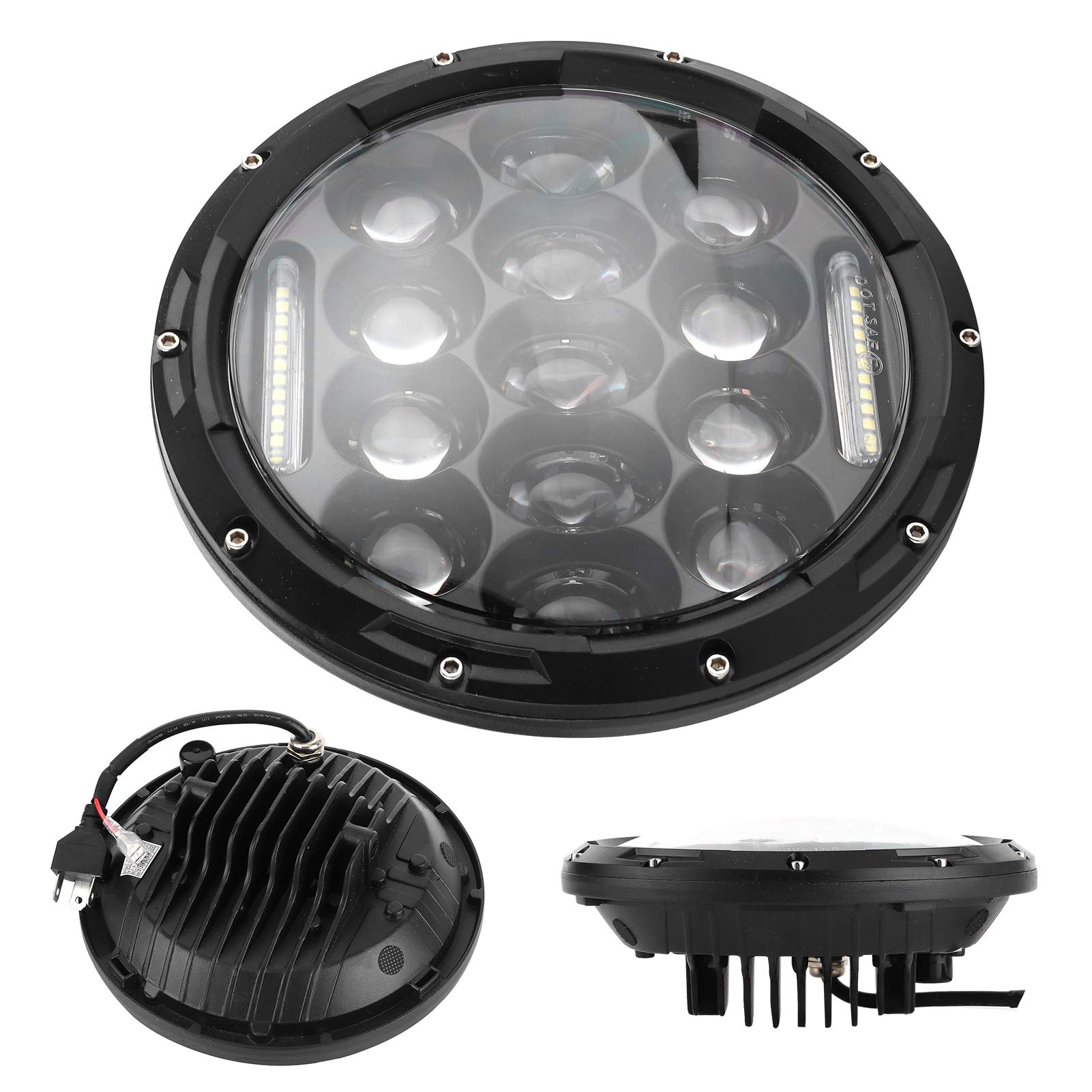 Yctze Reflektor 7in 75 W LED 6500K High Birhgtness Reflektor wydajny odpowiedni dla przedni reflektor motocyklowy led lampa czołowa wymiana nadaje się do do reflektorów motocyklowych