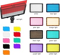 Vista 3 de Paquete de 2 luces clave de transmisión con soporte de escritorio, soporte de abrazadera en C, luz de panel de video regulable para grabación