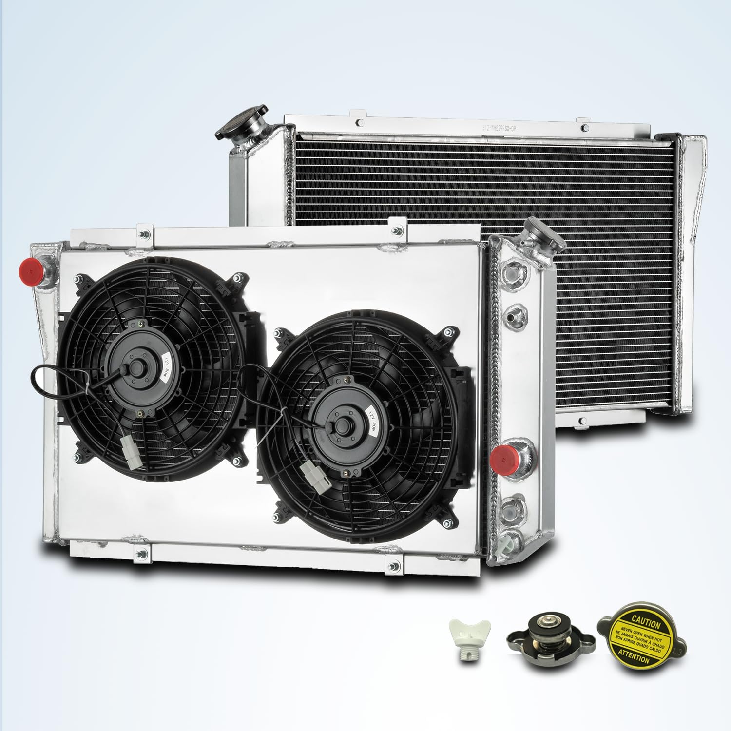 3 Row Core All Aluminium Radiator Shroud Fan Compatible With Chevy S10 Blazer 1982-2002 Corvette V8 1984-1990 1985 1986 87 88 89