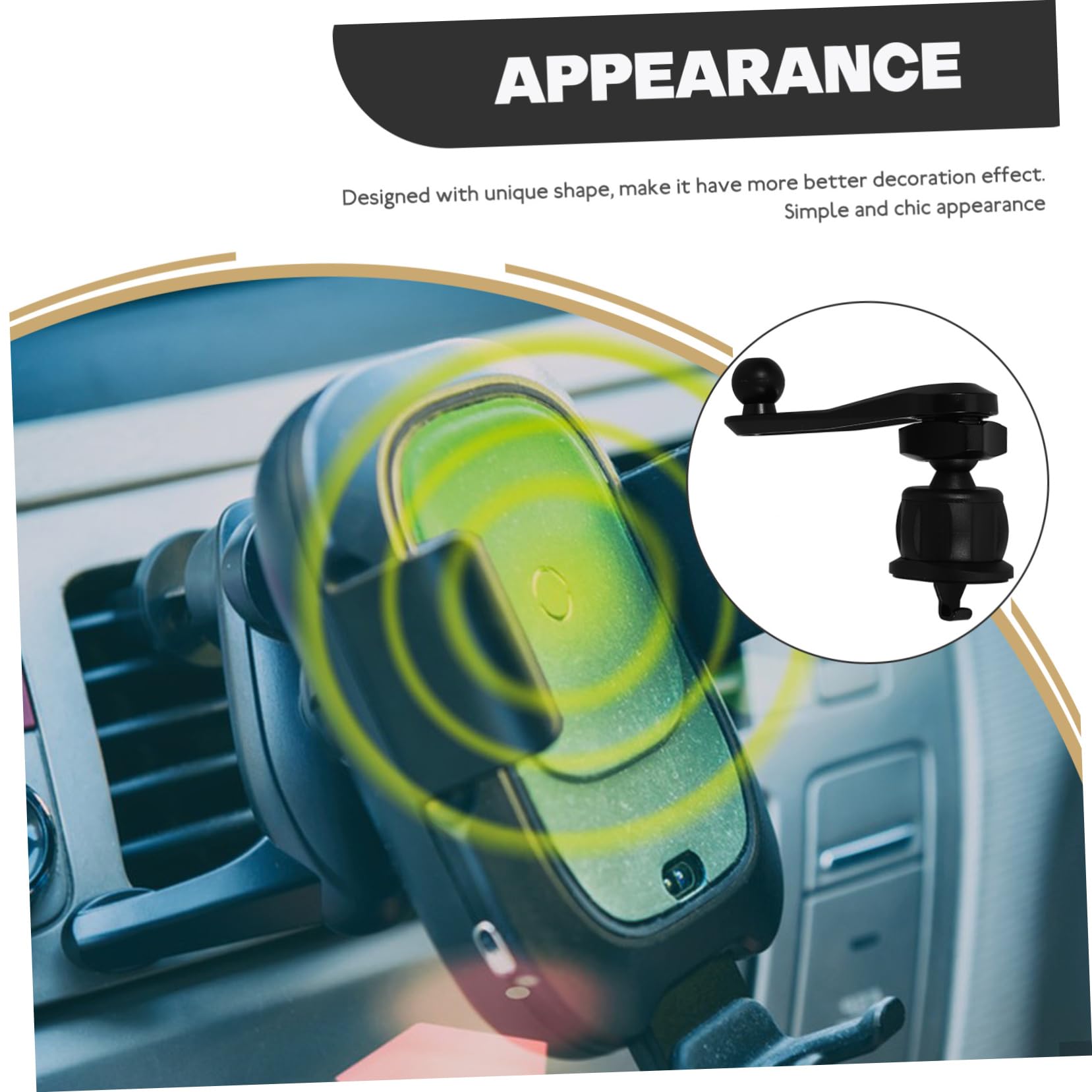 Gatuida 4pezzi Supporto Per Telefono Da Auto Con Braccio Estensibile Rotante Design Semplice e Pratico Per Ventilazione Nero Compatibile Con Tutti Modelli Di Smartphone