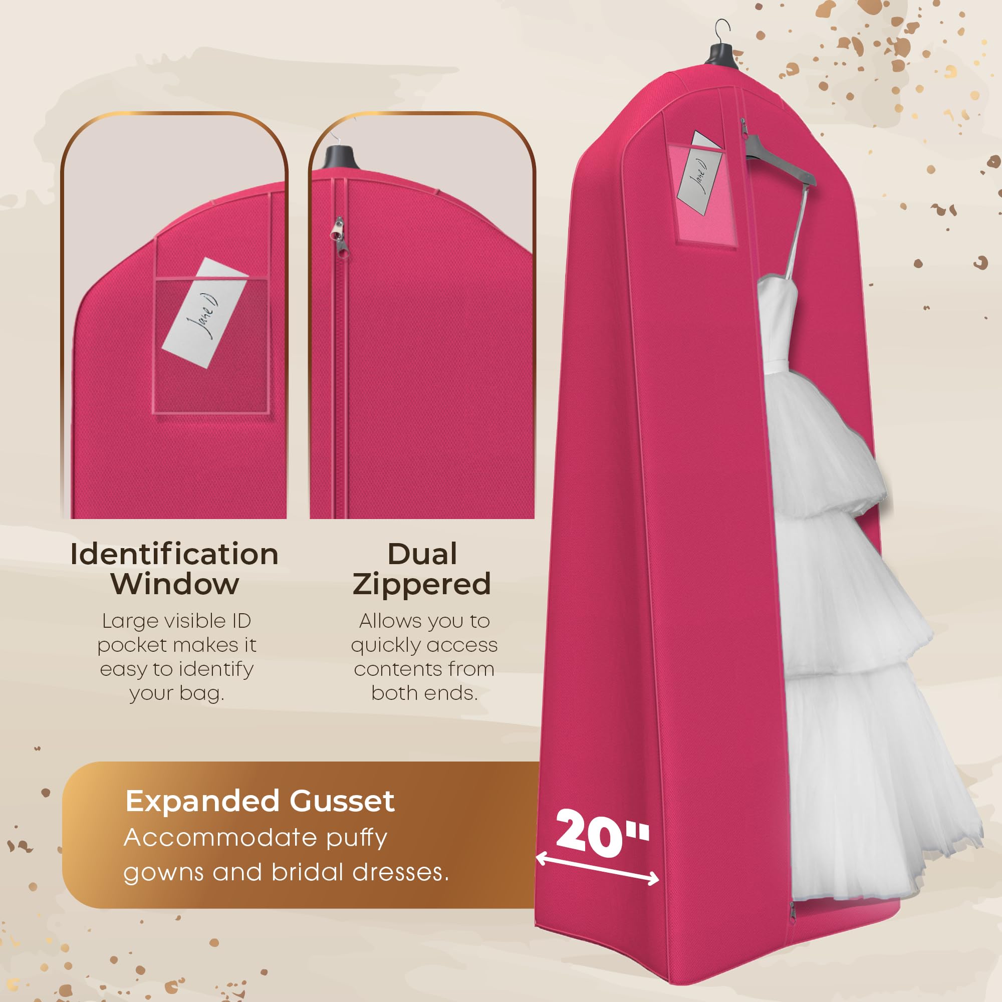 Amazon.com: Your Bags Wedding Dress Garment Bag - Garment Bags for Travel &  Hanging Clothes or Storage Preservation