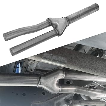 Dual Exhaust Muffler Delete Y-Pipe Kit Fits 2009-2019 Dodge Ram 1500 Hemi 5.7L Pickup Truck Stainless Steel