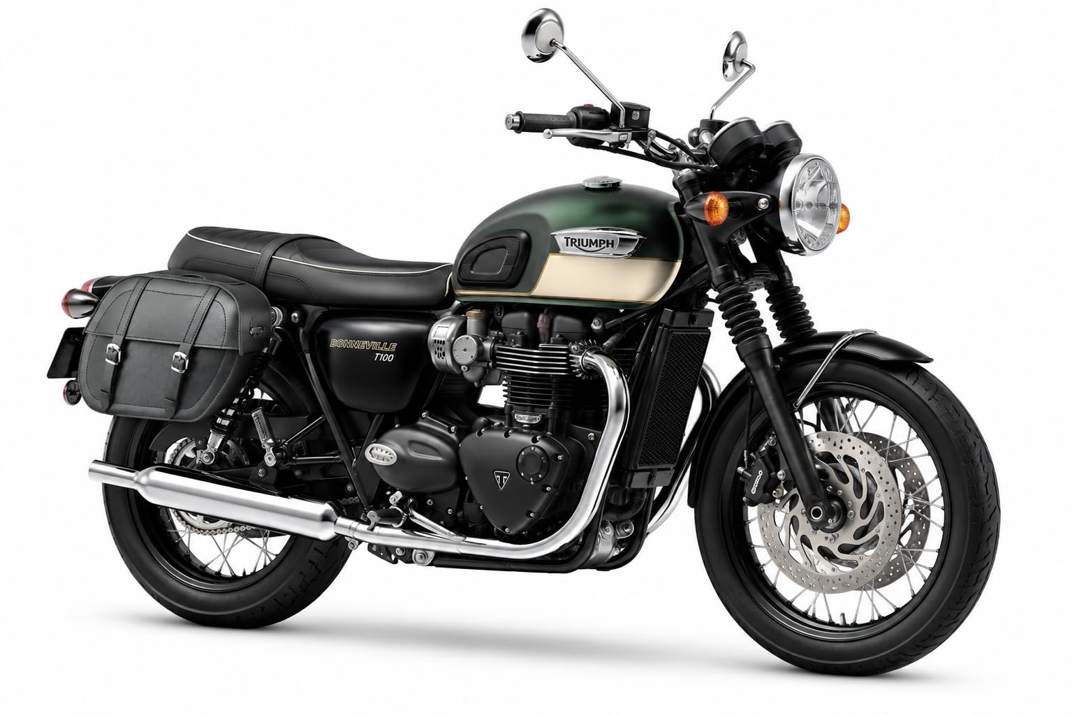 WinNet Coppia di Borse bisacce valigie laterali Rigide in Pelle cuoio Custom compatibili con Triumph Bonneville T100 T120 speedmaster