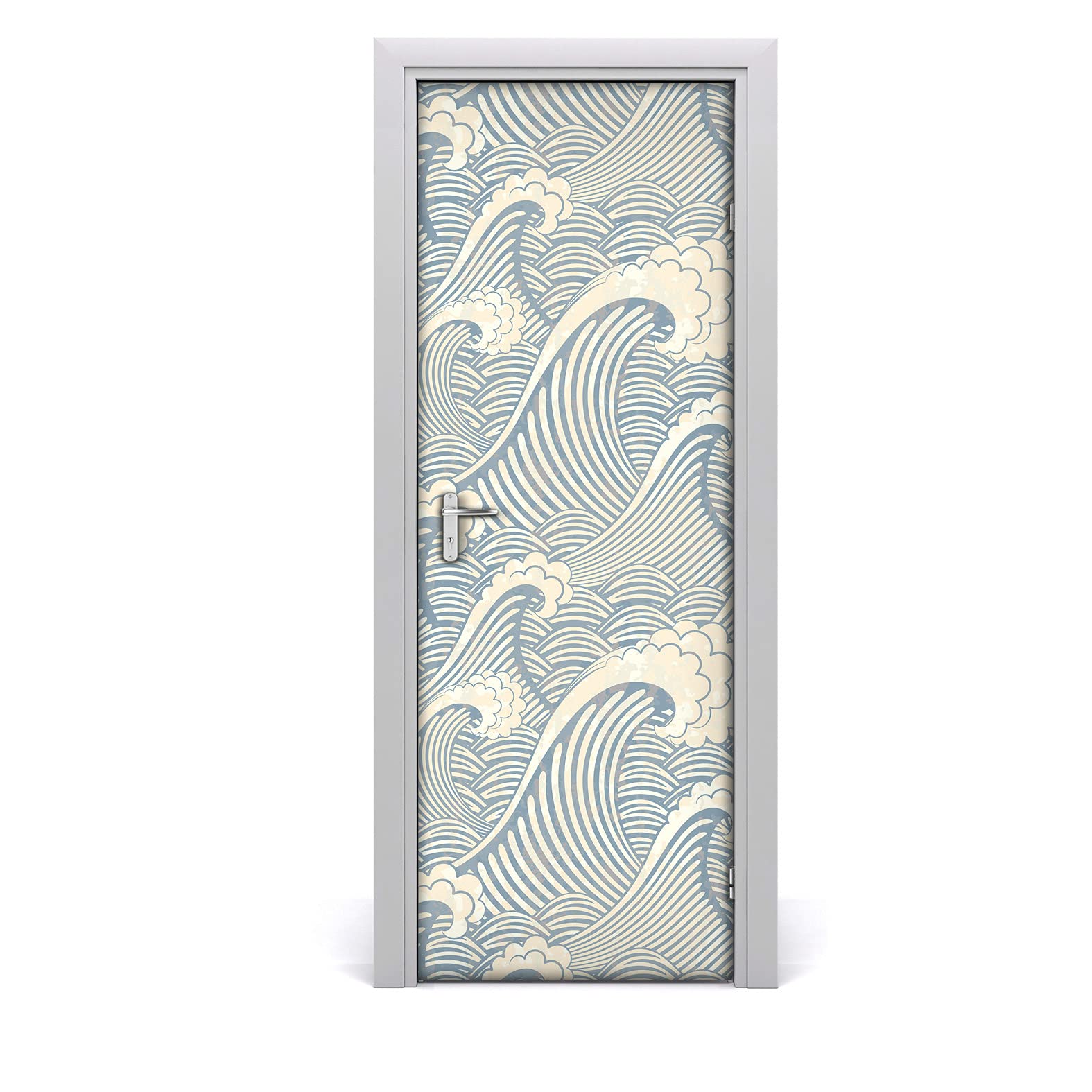 Magic-Stick autocollant de porte ocean sea waves vintage pour sticker mural
