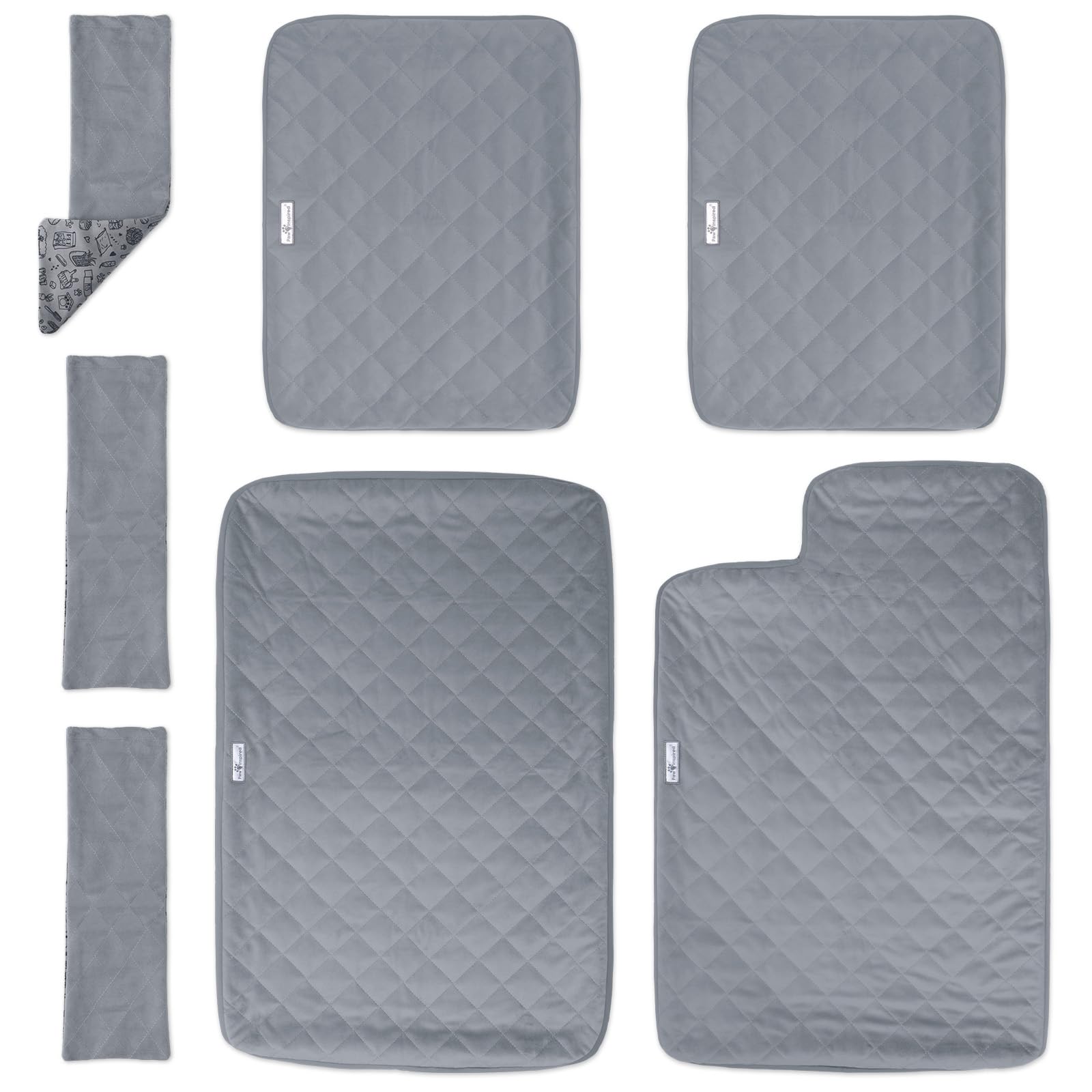 Paw Inspired Fitted Fleece Liners for Ferret Nation, Critter Nation Cage for Ferrets, Rats, Chinchillas, Hedgehogs & Other Small Animals (Gray, Double