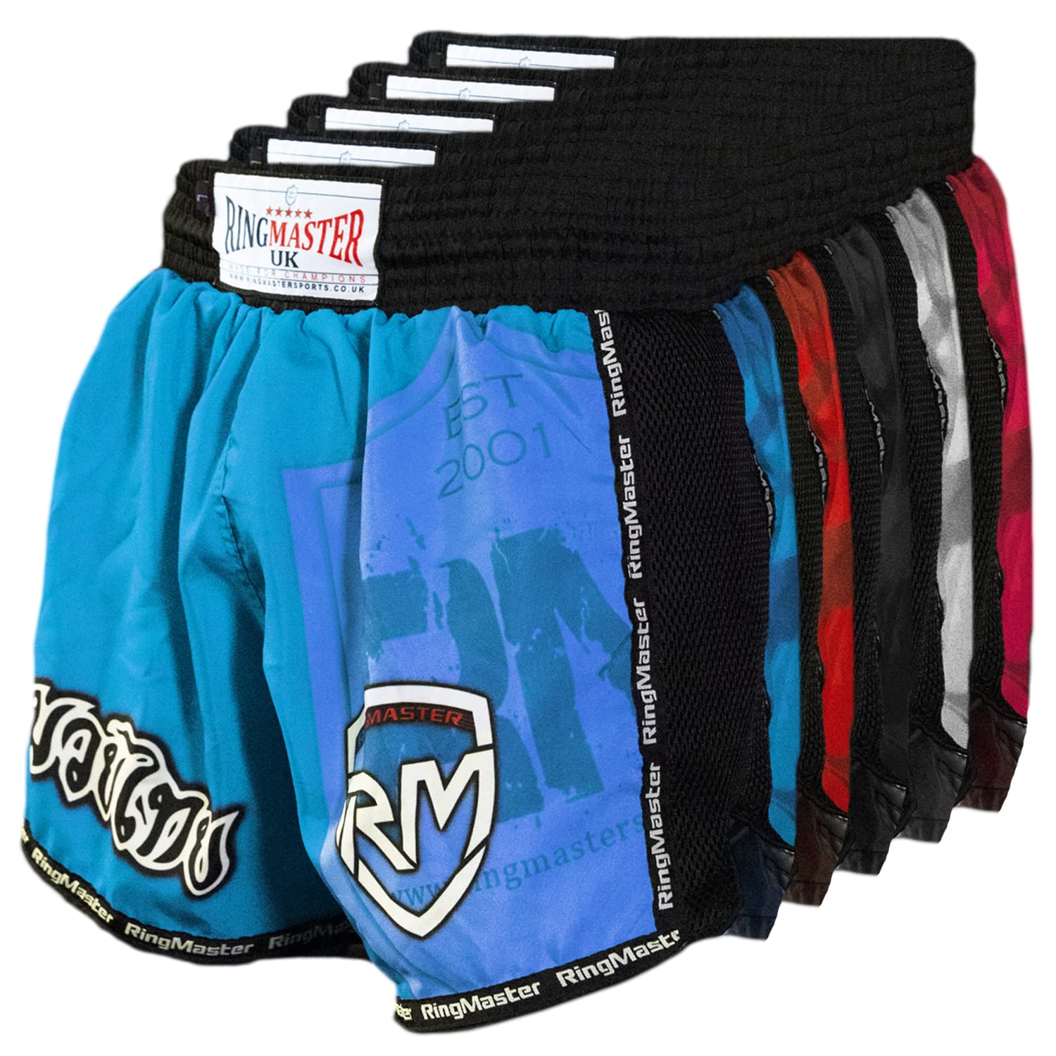 Ringmaster Unisex Blue Warrior Kickboxing Thai Shorts Training Kick Clothing Mma Martial Arts (, Small)