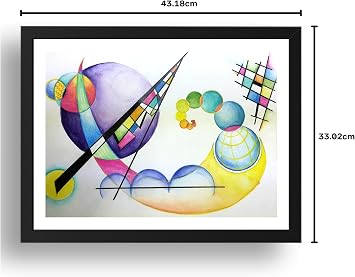 vintage Abstract Art. by Wassily Kandinsky, vintage art, framed A3 reproduction poster print in 17x13 inch frame