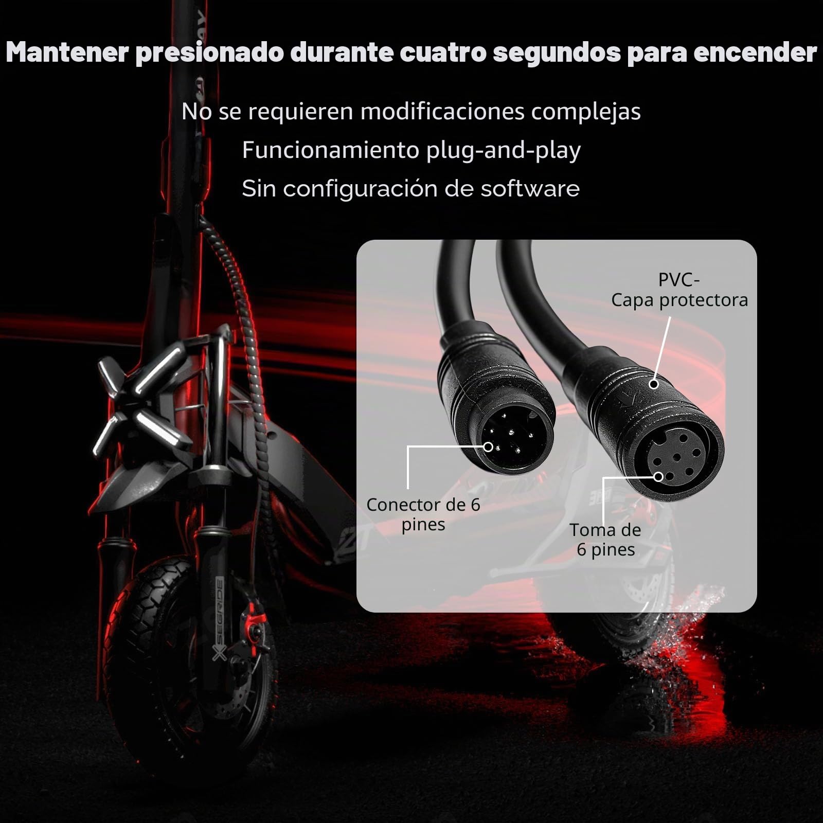 Cable de conexión accesorio compatible con Segway Ninebot ZT3 Pro E, accesorio de cable especial para 35-40 km/h, cable de conexión Plug & Play para mantenimiento, prueba y montaje de