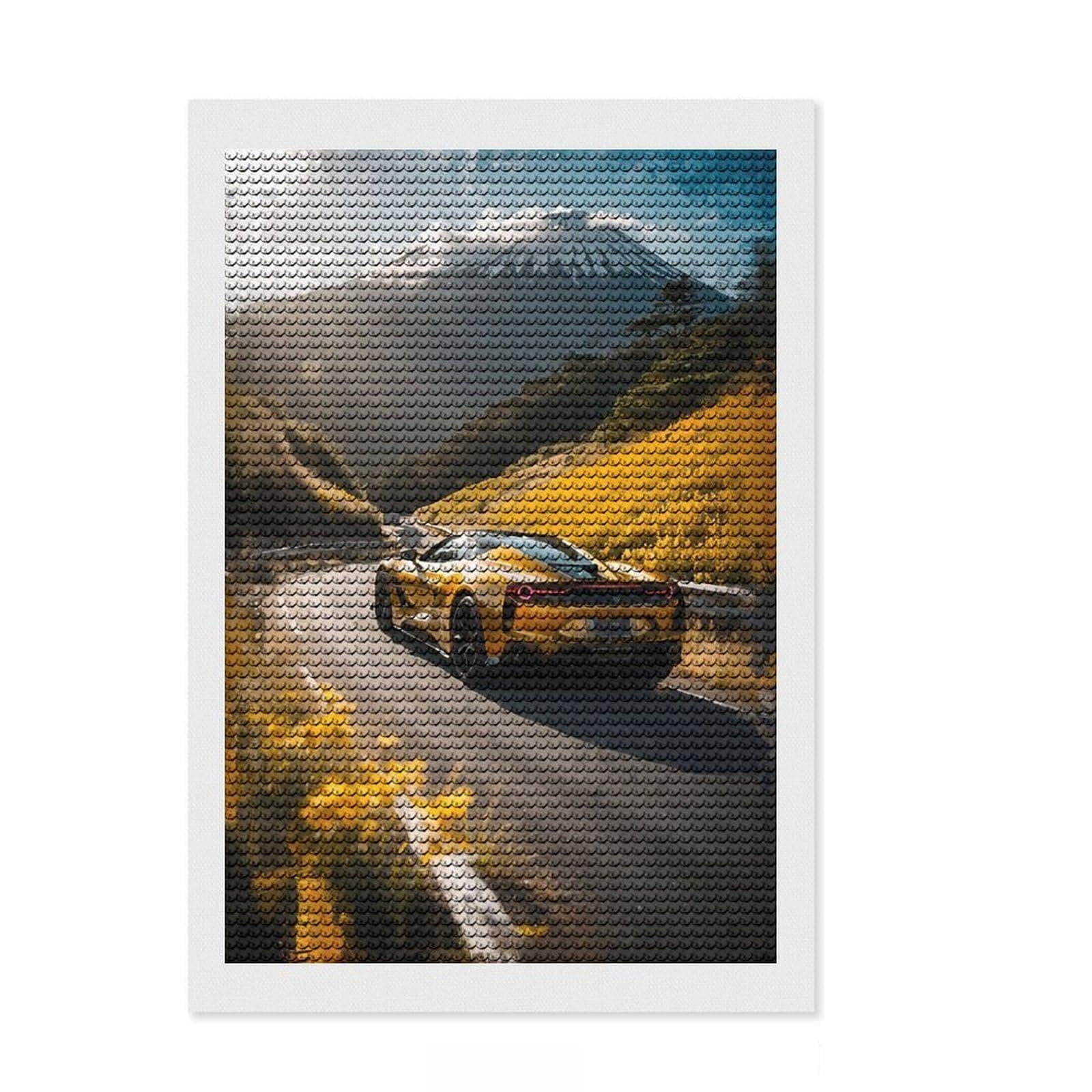 Junmoney Chasing The Horizon Diamond Art Canvas 8"x12", Mindful Craft Activity, Easy to Enjoy, Cosy Home Accent, Birthday Gift, Simple to Start