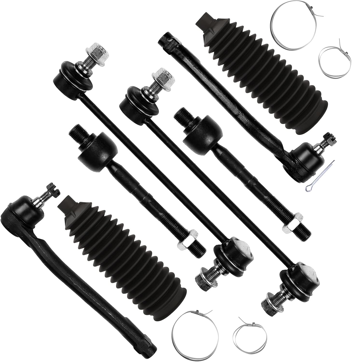 SCITOO 8pcs Front Suspension Kit Sway Bar Links Inner Outer Tie Rod Ends w/Steering Boots fit 2007-2012 for Hyundai Elantra 2010-2013 for Kia Forte 2010-2013 for Kia Forte Koup 2012 for Kia Forte5